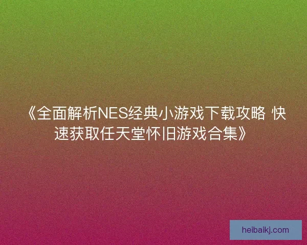 《全面解析NES经典小游戏下载攻略 快速获取任天堂怀旧游戏合集》